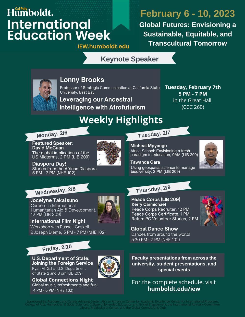 flyer for International Education Week. for readable version - see pdf